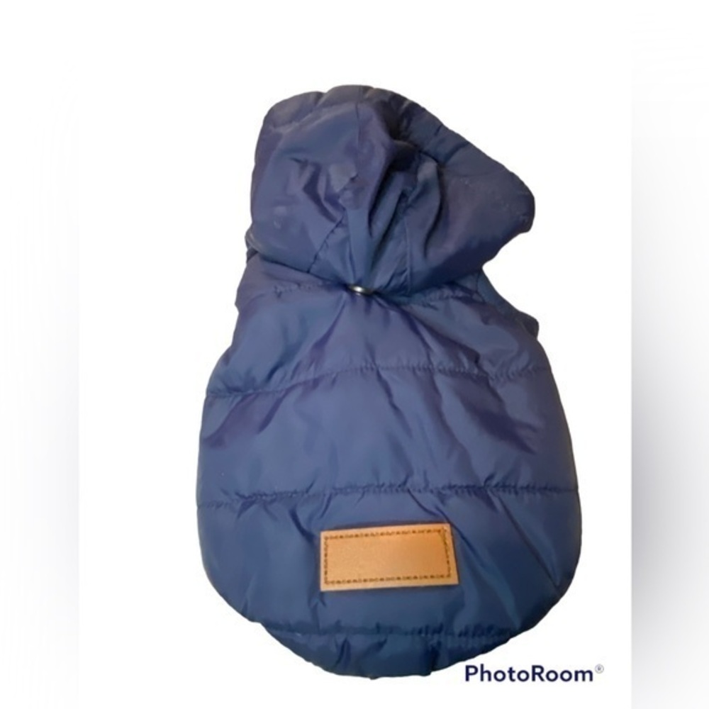 FUR BABY NAVY QUILTED COAT